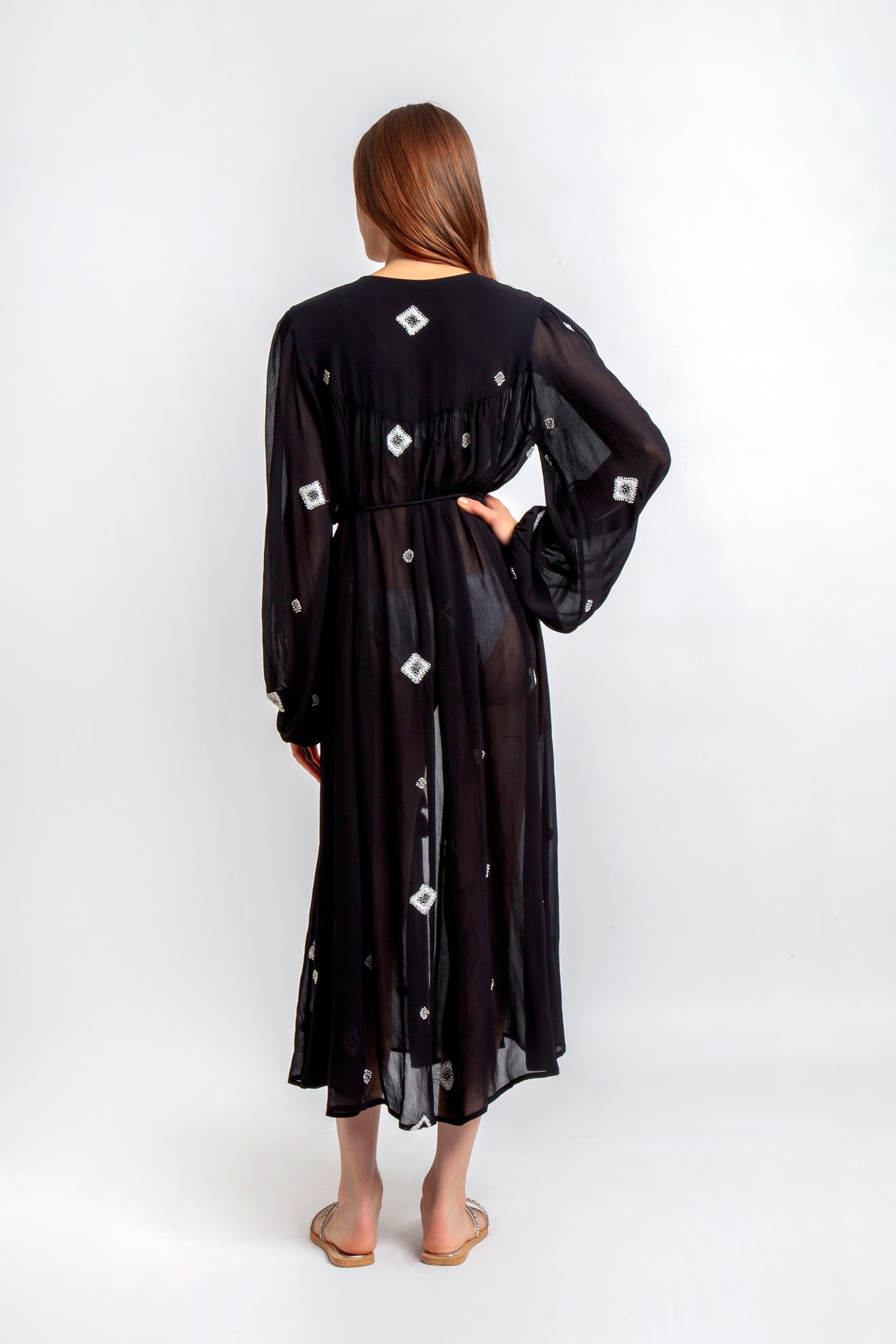 LISSA KAFTAN IVORY BEADS